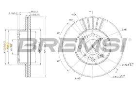 BREMSI CD6294V - B. DISC FRONT DIA.242 VENT. HONDA ACCORD