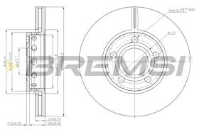 BREMSI CD6311V - B. DISC FRONT DIA.276 VENT. AUDI 200