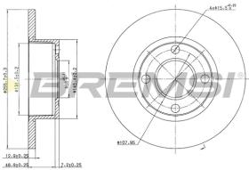 BREMSI CD6318S - B. DISC FRONT DIA.256 SOLID AUDI 80