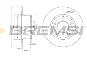 BREMSI CD6321S - B. DISC FRONT DIA.245 SOLID AUDI A6