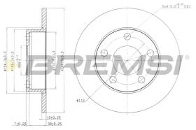 BREMSI CD6323S - B. DISC REAR DIA.245 SOLID AUDI 100