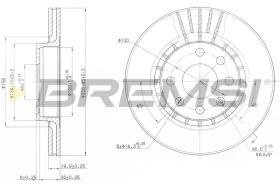 BREMSI CD6328V - B. DISC FRONT DIA.256 VENT. OPEL CORSA