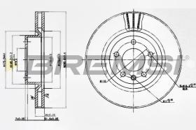 BREMSI CD6330V - B. DISC FRONT DIA.296 VENT. OPEL OMEGA