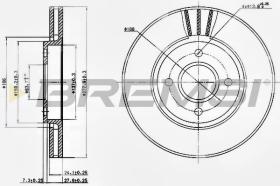 BREMSI CD6337V - B. DISC FRONT DIA.278 VENT. FORD SIERRA