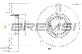 BREMSI CD6341V - B. DISC FRONT DIA.230 VENT. SUBARU LEONE