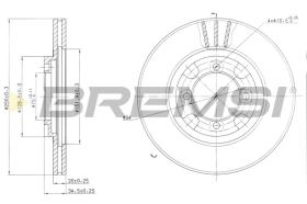 BREMSI CD6342V - B. DISC FRONT DIA.250 VENT. MAZDA 626