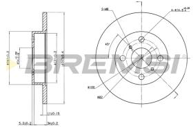 BREMSI CD6346S - B. DISC FRONT DIA.243 SOLID TOYOTA TERCE