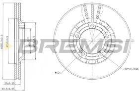 BREMSI CD6349V - B. DISC FRONT DIA.255 VENT. MITSUB L200