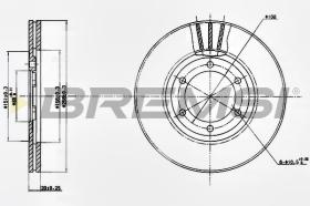 BREMSI CD6357V - B. DISC FRONT DIA.256 VENT. KIA BESTA