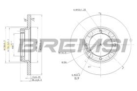 BREMSI CD6358S - B. DISC FRONT DIA.229 SOLID HYUNDAI PONY