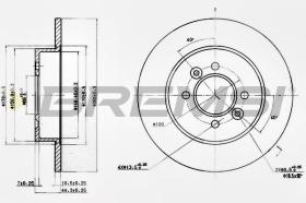 BREMSI CD6362S - B. DISC REAR DIA.265 SOLID RENAULT LAGUN