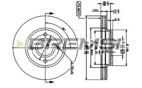 BREMSI CD6364V - B. DISC FRONT DIA.260 VENT. FORD MONDEO