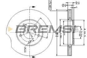 BREMSI CD6366V - B. DISC FRONT DIA.282 VENT. CHRYSLER VOY