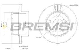 BREMSI CD6367V - B. DISC FRONT DIA.280 VENT. JEEP CHEROKE