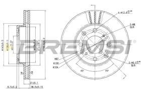 BREMSI CD6447V - B. DISC FRONT DIA.240 VENT. HONDA CIVIC