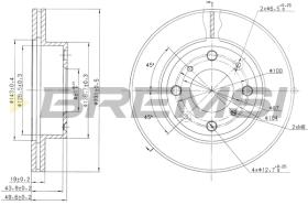 BREMSI CD6451V - B. DISC FRONT DIA.231 VENT. HONDA PRELUD