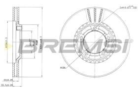 BREMSI CD6461V - B. DISC FRONT DIA.258 VENT. MITSUB L300