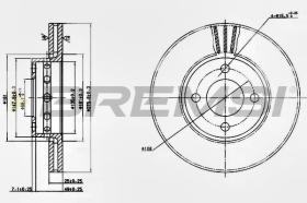 BREMSI CD6471V - B. DISC FRONT DIA.276 VENT. AUDI 80