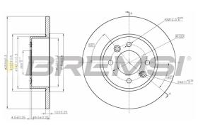 BREMSI CD6478S - B. DISC REAR DIA.254 SOLID RENAULT 18