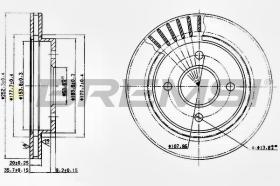 BREMSI CD6479V - B. DISC REAR DIA.253 VENT. FORD COUGAR