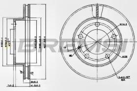 BREMSI CD6496V - B. DISC FRONT DIA.258 VENT. MAZDA 626