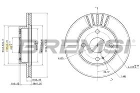 BREMSI CD6497V - B. DISC FRONT DIA.235 VENT. MAZDA 323