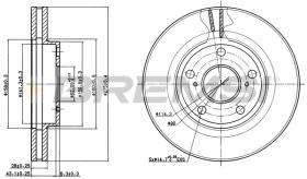 BREMSI CD6501V - B. DISC FRONT DIA.275 VENT. TOYOTA AVENS