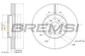 BREMSI CD6502V - B. DISC FRONT DIA.277 VENT. TOYOTA CELIC