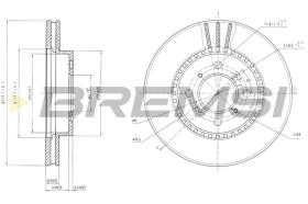 BREMSI CD6511V - B. DISC FRONT DIA.260 VENT. HONDA ACCORD