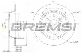 BREMSI CD6512S - B. DISC REAR DIA.260 SOLID HONDA PRELUDE