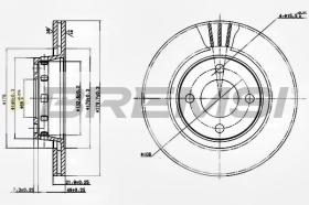 BREMSI CD6517V - B. DISC FRONT DIA.280 VENT. AUDI 80