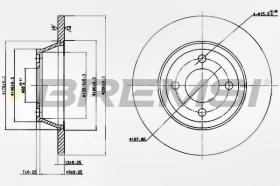 BREMSI CD6518S - B. DISC FRONT DIA.280 SOLID AUDI 80