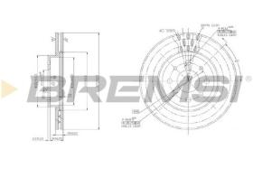 BREMSI CD6521V - B. DISC FRONT DIA.257 VENT. FIAT DOBLO