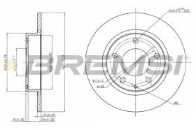 BREMSI CD6524S - B. DISC REAR DIA.261 SOLID FIAT SIENA