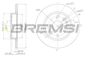 BREMSI CD6525S - B. DISC REAR DIA.230 SOLID FIAT SIENA