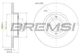 BREMSI CD6527S - B. DISC FRONT DIA.266 SOLID TOYOTA CORON