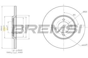 BREMSI CD6529S - B. DISC REAR DIA.264 SOLID FIAT BRAVA