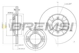 BREMSI CD6531S - B. DISC FRONT DIA.250 SOLID MAZDA 626