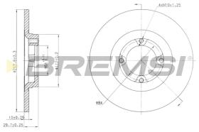 BREMSI CD6533S - B. DISC FRONT DIA.218 SOLID TOYOTA COROL