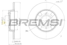 BREMSI CD6538S - B. DISC FRONT DIA.239 SOLID NISSAN CHERR