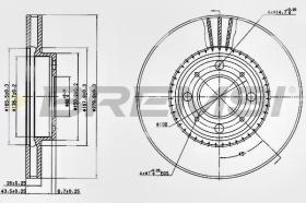 BREMSI CD6604V - B. DISC FRONT DIA.280 VENT. VOLVO 850