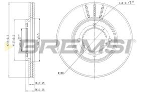 BREMSI CD6607V - B. DISC FRONT DIA.248 VENT. TOYOTA CRESS