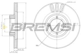 BREMSI CD6610V - B. DISC FRONT DIA.255 VENT. TOYOTA MOD F