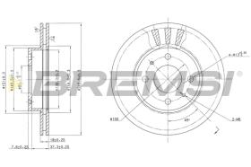 BREMSI CD6615V - B. DISC FRONT DIA.250 VENT. NISSAN 100 N