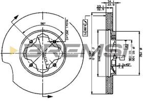 BREMSI CD6619V - B. DISC FRONT DIA.282 VENT. ROVER 600