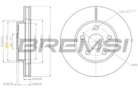 BREMSI CD6620V - B. DISC FRONT DIA.255 VENT. TOYOTA PRIUS