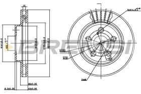 BREMSI CD6621V - B. DISC FRONT DIA.255 VENT. TOYOTA CARIN