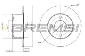 BREMSI CD6625S - B. DISC REAR DIA.245 SOLID AUDI 100