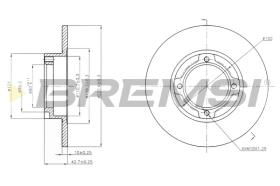 BREMSI CD6636S - B. DISC REAR DIA.226 SOLID SUBARU LEONE