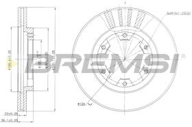 BREMSI CD6660V - B. DISC FRONT DIA.267 VENT. NISSAN PICKU